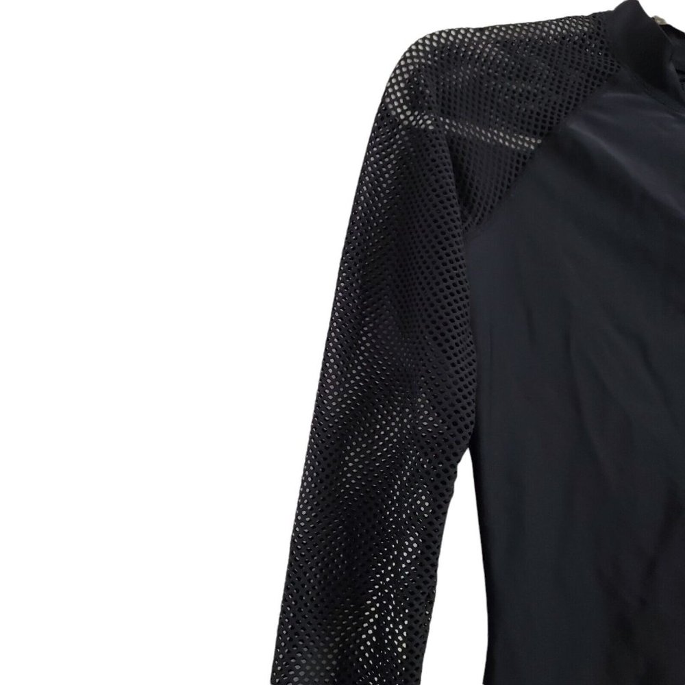J. Crew Rash Guard Small  Black Mesh Insert Long Sleeve  Swim Cover Up Stretch - Picture 5 of 11